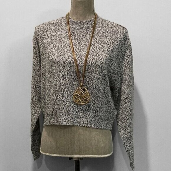 H&M Black Marbled Knit Crew Neck Sweater​​​​ - Picture 2 of 11